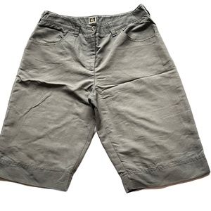 Tilley Shorts Size 8 Green Nylon Blend Bermuda Length 4 Pocket High Waist